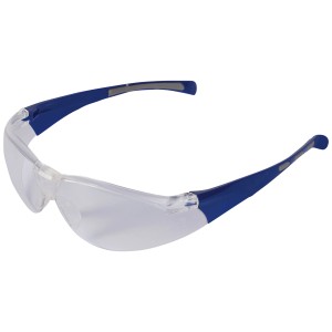 Lunettes de protection transparentes LUX 5500 avec branches bleues pour la coupe et la protection des yeux.