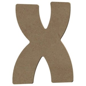 Gomille Figura in MDF X, naturale, 5,5x8cm, per bricolage e decorazioni.