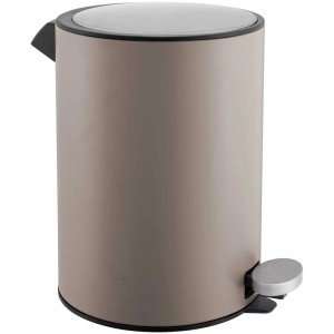Diaqua Pattumiera a pedale Elegance, 3 l, metallo marrone, cestino bagno con chiusura rallentata.