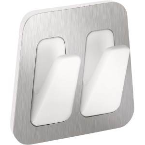 Tesa Duo crochets adhésifs Waterproof, inox/plastique, lot de 2 pour pièces humides.