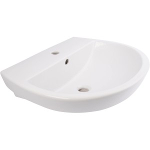 Lavabo blanc AquaSu Barca 2.0, 55 cm de large, avec surface nano.