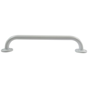 Barre d'appui MSV, 40 cm, acier, blanc, pour sécurité salle de bain.