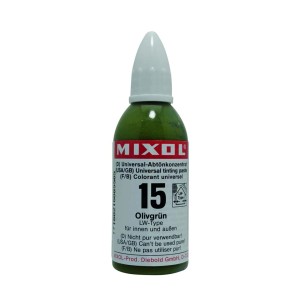 Mixol Abtönfarbe Nr. 15 Olivgrün, 20g Flasche. Abtönkonzentrat für Farben, Lacke & mehr.