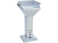 Säulen-Holzkohlegrill mit Stahlsockel (HxBxT) 92 x 52 x 38,5 cm
