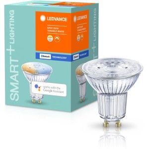 Lampada riflettore LED Bluetooth Ledvance Smart+ PAR16 GU10, tunable white, per illuminazione smart.