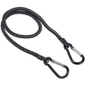 OBI Gummi-Expander noir (80 cm) avec mousquetons pour voyage et transport.