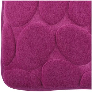 Tappeto bagno MSV in microfibra viola con design a ciottoli, 40x60 cm, antiscivolo.