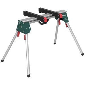 Supporto per troncatrice Metabo con gambe pieghevoli e supporto macchina.