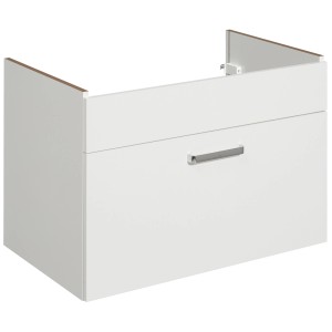 Meuble sous-vasque Pelipal 312, blanc, avec poignée chromée, pour salle de bain.