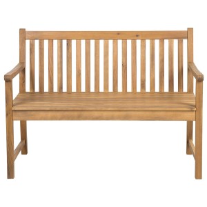 Beliani banc de jardin Vivara en acacia, couleur bois clair, largeur 120 cm.