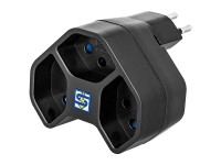 Mehrfachadapter Manta 3 x T13 drehbar 320° Schwarz Mehrfachadapter Manta 3 x T13 drehbar 320° Schwarz