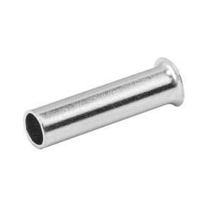 Terminali a bussola 2,5 mm², 100 pezzi, non isolati, rame elettrolitico stagnato per cavi a trefoli.