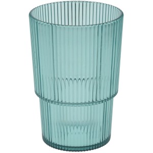 Gobelet turquoise en polystyrène avec rainures, 475 ml, empilable.