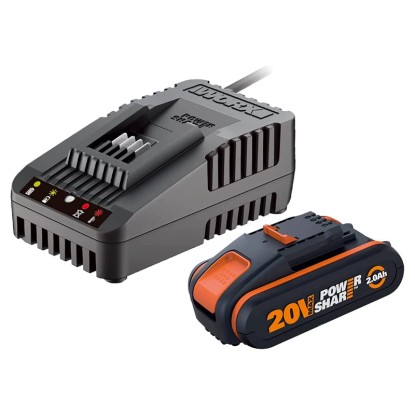 Worx Batteria e caricabatterie 20 V 2 Ah WA3604 WA3601