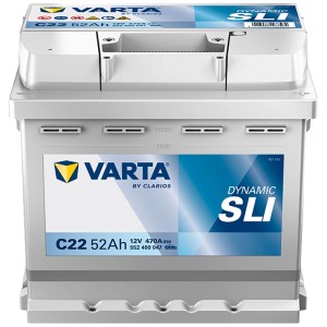 Batteria di avviamento Varta Dynamic SLI C22, 12V 52Ah per avviamenti affidabili