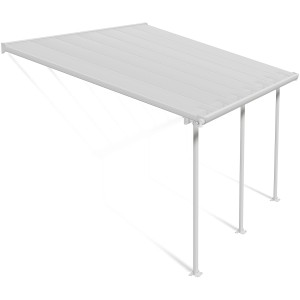 Copertura per patio Palram Canopia Feria 3x4.25 bianca con pannelli in policarbonato e telaio in alluminio.