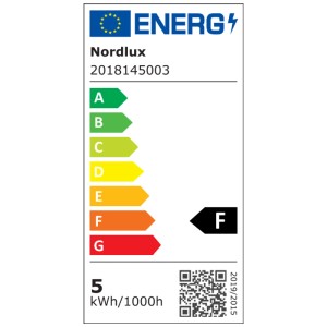 Energielabel der Nordlux Sponge To Go Tischleuchte, Energieeffizienzklasse F.