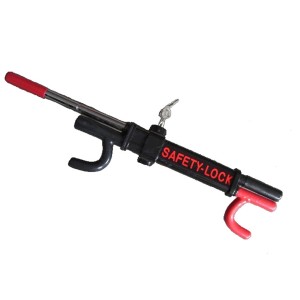 Safety Lock blocca sterzo, antifurto per auto, nero/rosso.