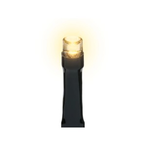 Lumière LED blanc chaud avec câble noir pour guirlande lumineuse OBI d'extérieur.