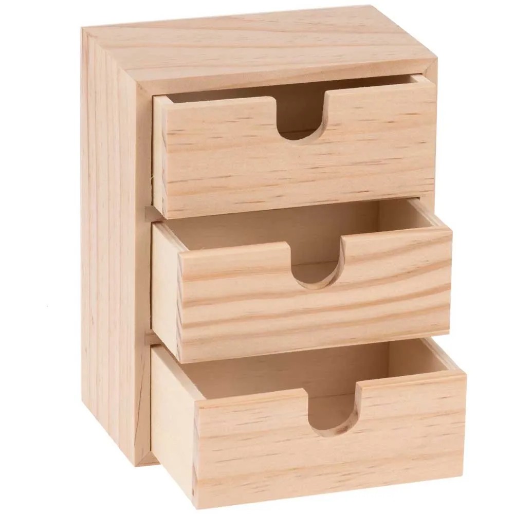 Holzbox mit 3 Schubladen (HxBxT) 14,5 x 11 x 7 cm kaufen bei OBI