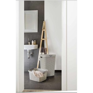 Cesto portabiancheria Rotho Country cappuccino 55l e cesto in bagno.