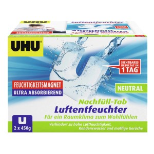 UHU Déshumidificateur Recharge magnétique, lot de 2x450g pour réduire l'humidité ambiante.