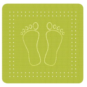 Tappetino per vasca Kleine Wolke Foot, 36x72 cm, verde kiwi con impronte.