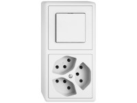 Feller Aufputz-Kombination Edizio.liv Druckschalter + 3 x T13 Thermoplast Weiss Feller Aufputz-Kombination Edizio.liv Druckschalter + 3 x T13 Thermoplast Weiss