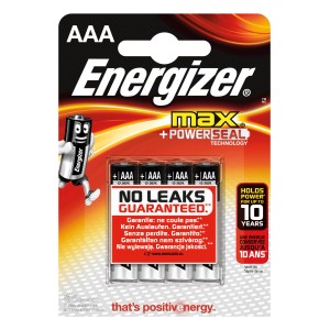 Piles Energizer Max AAA, lot de 4. Pile alcaline-manganèse pour appareils du quotidien.