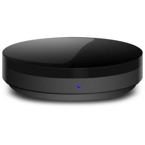 Sonnenkönig Remote King, un dispositivo nero e rotondo per il controllo di dispositivi a infrarossi.