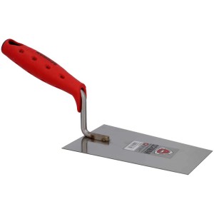 Cazzuola da muratore, 180 mm, con impugnatura morbida rossa per muratura e intonacatura confortevoli.