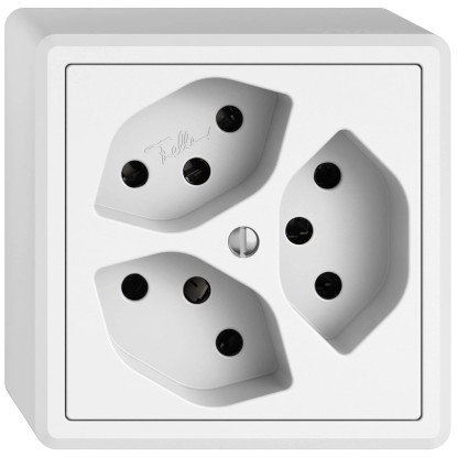 Feller Aufputz-Steckdose Edizio.liv Weiss 3 x T13 / Gr. 1x1