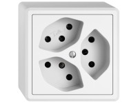 Feller Aufputz-Steckdose Edizio.liv Weiss 3 x T13 / Gr. 1x1 Feller Aufputz-Steckdose Edizio.liv Weiss 3 x T13 / Gr. 1x1