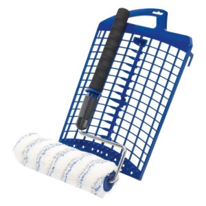 Kit rouleau LUX 3 pièces : rouleau, manche télescopique et grille d'essorage.