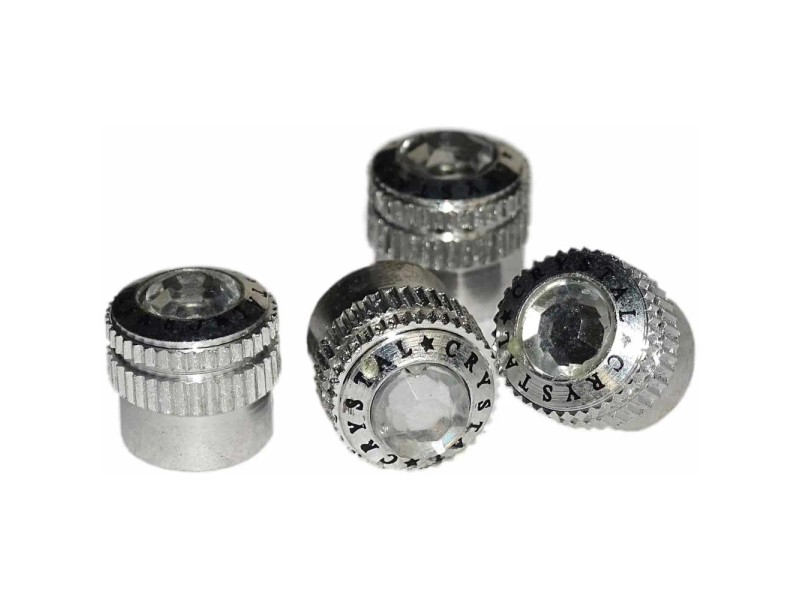 Original Škoda Ventil-Staubkappen Aus Messing – 4er Set Mit Logo, Silber (Art.Nr. 000071215C)