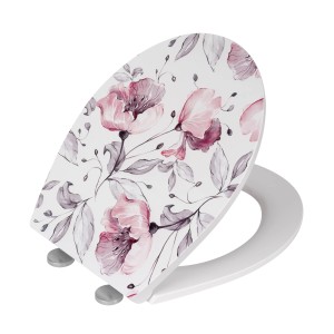 Wenko Sedile WC Ripa con motivo floreale, in duroplast, chiusura ammortizzata.