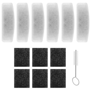 Hombli Kit filtri per Smart Pet Fountain. 6 filtri in cotone, 6 filtri in schiuma e spazzola per fontanelle gatti.
