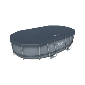 Copertura per piscina ovale Bestway 424x250x100 cm, grigio scuro.
