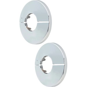 Set da 2 rosette a scatto LUX, cromate, Ø 22 mm, per tubi di riscaldamento e raccordi WC.