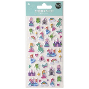 I Am Creative Mini-Sticker Puffy Prinzessin mit Märchenmotiven für Bastelarbeiten.