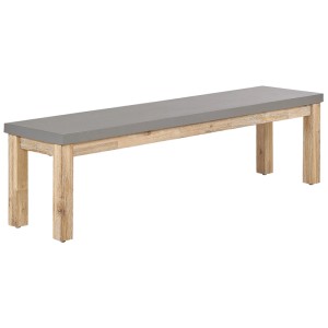 Beliani panca da giardino Ostuni, grigia, 160cm di larghezza. Aspetto cemento con gambe in legno di acacia. Ideale per giardino e patio.