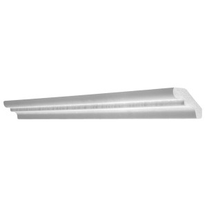 Moulure décorative Decosa XZL06, 2m, polystyrène, blanc. Gros plan du profil.