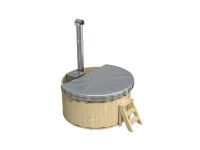 FinnTherm PVC-Abdeckung Hot Tub Bergen mit Innenofen Grau Ø 160 cm