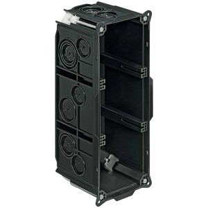 Scatola da incasso nera 3 x 1 per inserimento tubi M20/M25/M32.