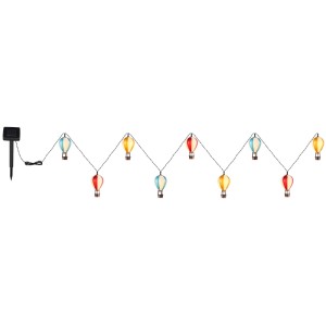 Catena luminosa solare Globo con 9 colorati motivi a mongolfiera per giardino e terrazza.