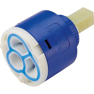 Cartouche en céramique Ø 40 mm pour robinet de cuisine basse pression, bleu/blanc, pièce détachée.