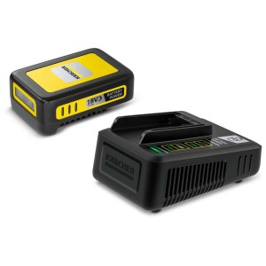 Kärcher Kit avviamento batteria e caricabatterie 18V per tosaerba e altri dispositivi.