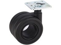 Rotella doppia di design poliammide Nero Ø 6,5 cm / altezza 8,45 cm