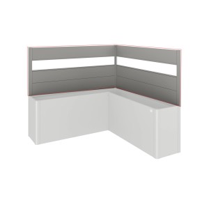 Paravento Biohort Belvedere a L, 2 pezzi, grigio quarzo metallizzato, per aiuole rialzate e come protezione dal vento.