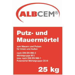 Sacco di malta per intonaco e muratura, 25 kg, adatta per interni ed esterni.